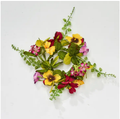3.25" Red & Yellow Pansy Candle Ring
