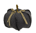 Dark Gray Chevron Pumpkin - 7.5" dia x 5.5"H