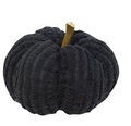 Black Chenille Stuffed Pumpkin 5.75"